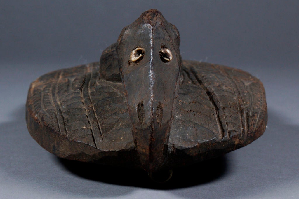 20th Century Ornamental Cowry-eyed Mask from Cote D' lvoire