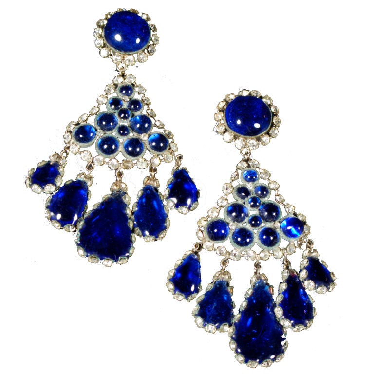 Boucles d'oreilles cabochon français en vente