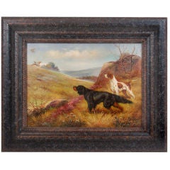 Hunting Dogs by W. Ourdray Oil Painting