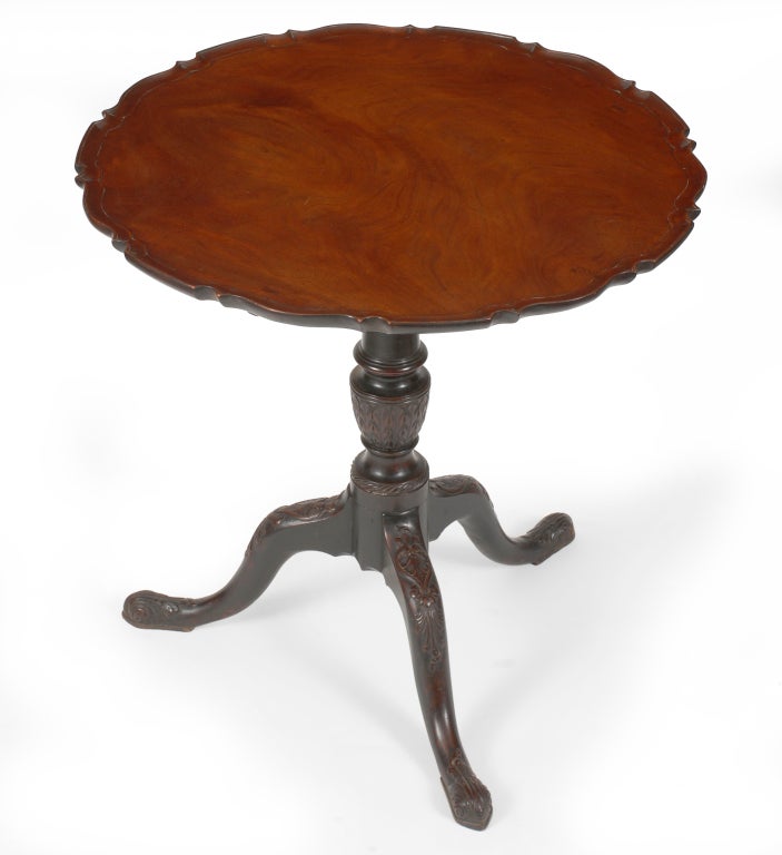 British A Chippendale pie crust candle stand or tea table For Sale
