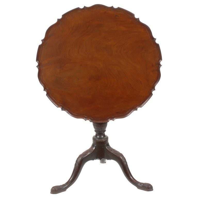 A Chippendale pie crust candle stand or tea table For Sale