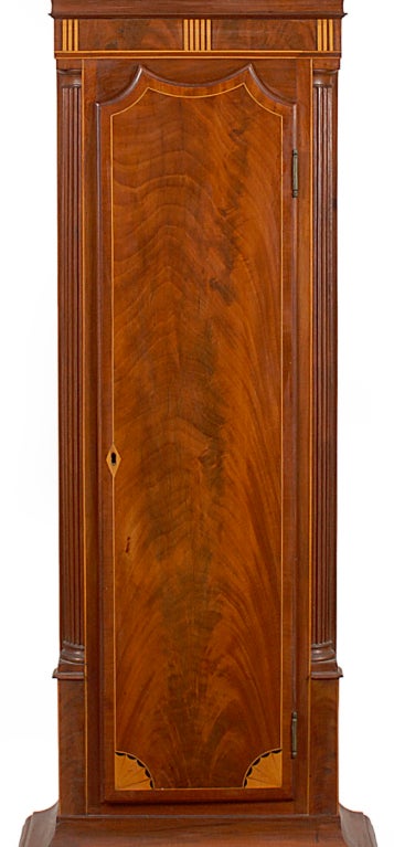 Hepplewhite Inlaid Tall Clock By Effingham Embree, New York City For Sale 2