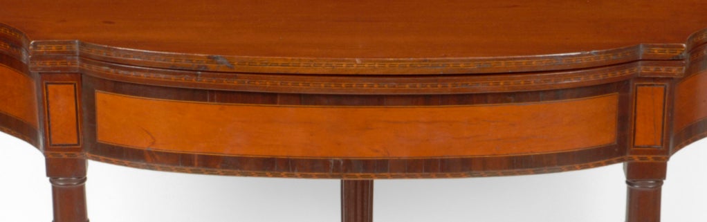 19th Century A Federal Mahogany And Inlaid Five-leg Games Table, Boston For Sale
