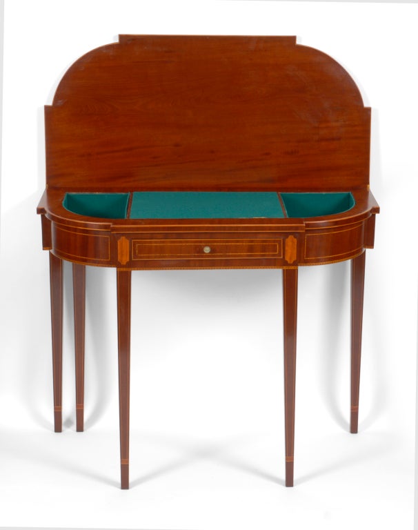 A rare Federal games table fitted as a desk, New York