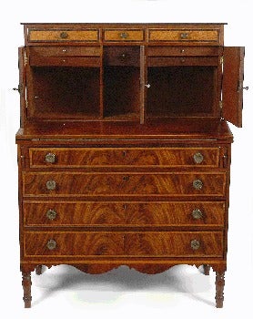 19th Century A wonderful vibrantly inlaid secretary desk For Sale