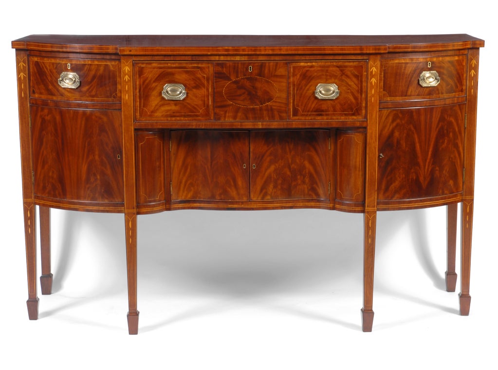 An Attractive Federal Inlaid Mahogany Sideboard, Newport