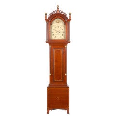 Vintage A Federal cherry inlaid tall clock by Asaph Whitcomb