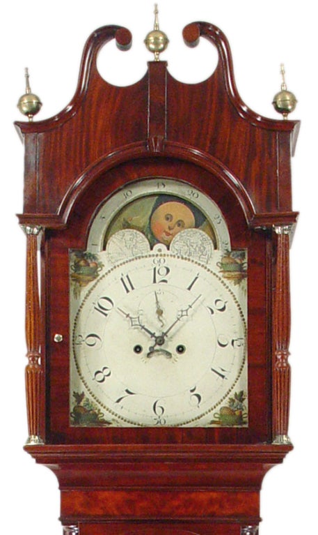 A Fine Hepplewhite Mahogany Tall Case Clock , New Jersey, ca. 1815
