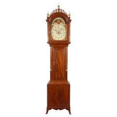 An Attractive Hepplewhite Tall Case Clock Of New Bedford, Mass