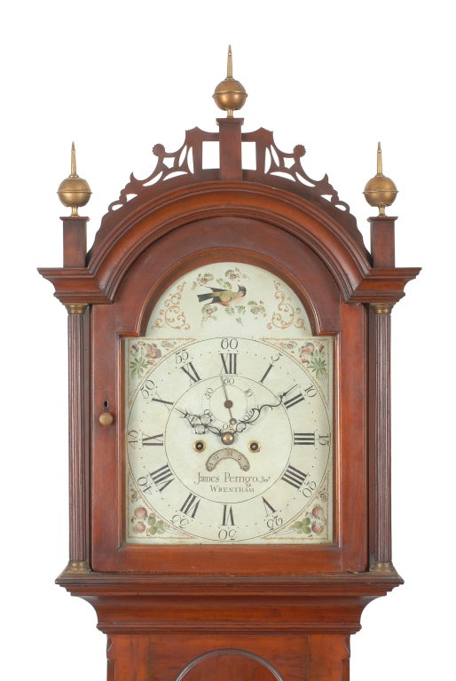 American A rare Chippendale cherry tall case clock, by James Perrigo