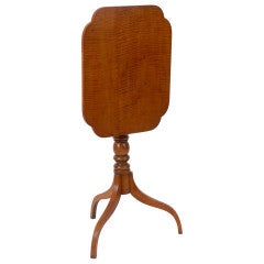 A wonderful New England tiger maple candlestand