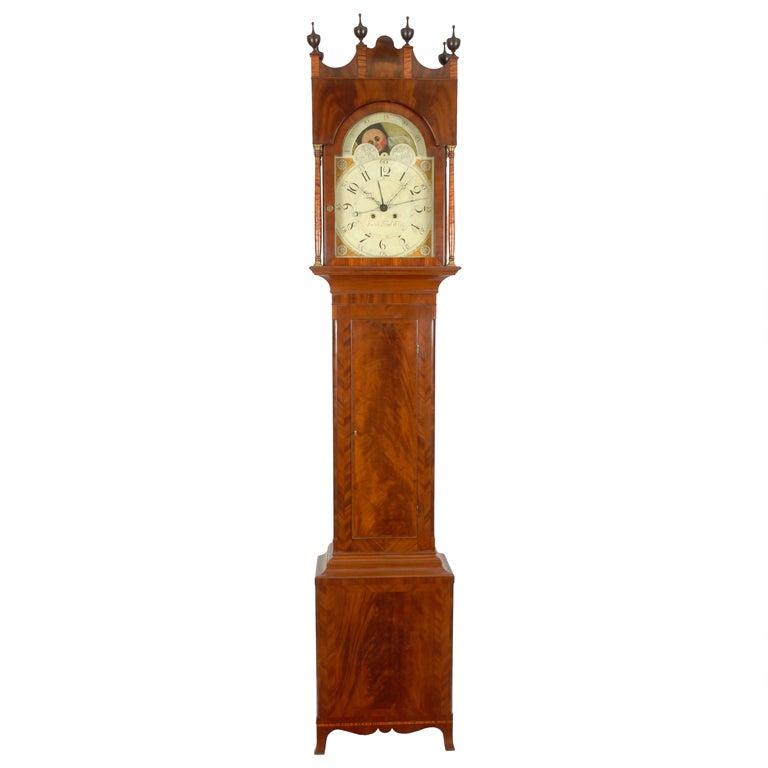 A Rare And Important Tall Case Clock By Jacob Hoster, Hanover Pa For Sale
