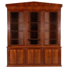 A Monumental Boston Classical Mahogany Bookcase Or Breakfront.