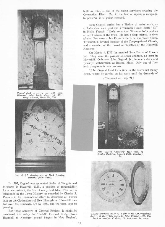 Rare Federal Tall Clock by John Osgood, Haverhill, NH For Sale 2