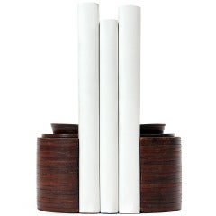 Stacked Leather Bookends