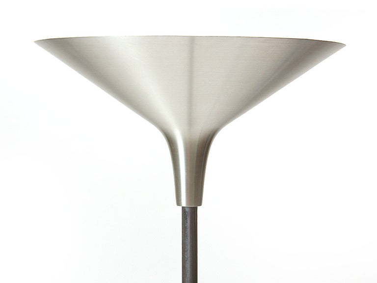 Mid-Century Modern Brushed Aluminum Torchiere For Sale