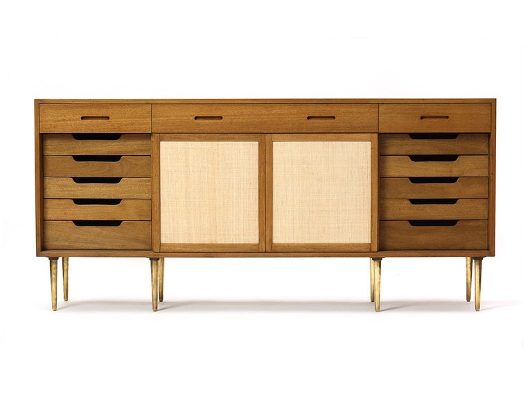 American Linen Paneled Credenza by Edward Wormley