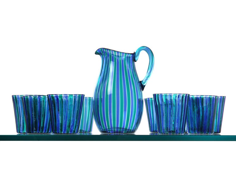 Mid-20th Century Pitcher and Tumblers By Gio Ponti