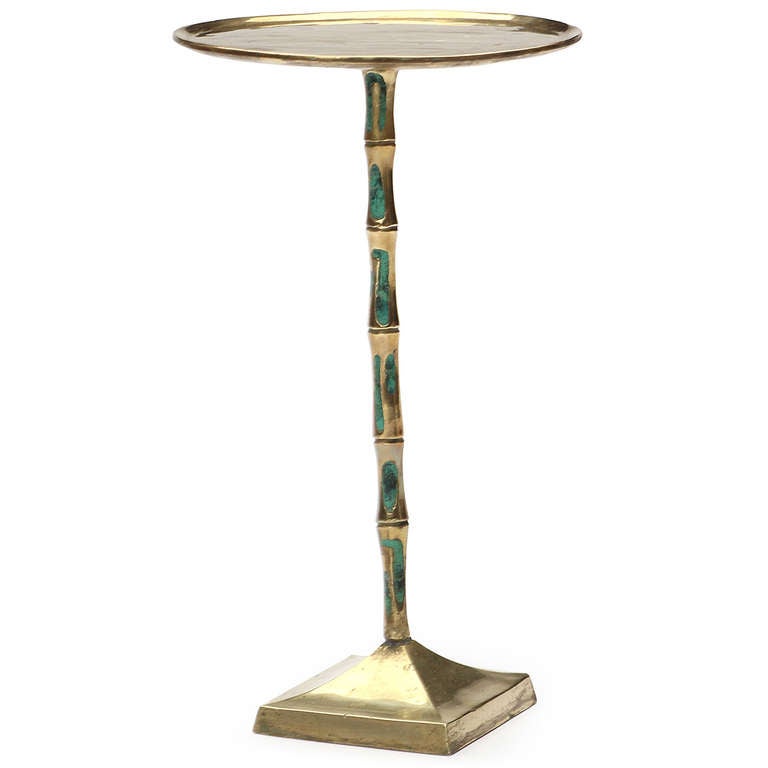 Mesa auxiliar de bronce y jade de Pepe Mendoza