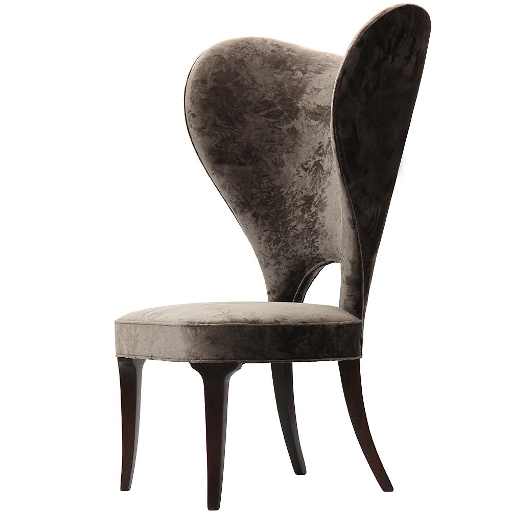 Rare Heart Wingback Chair by Edward Wormley