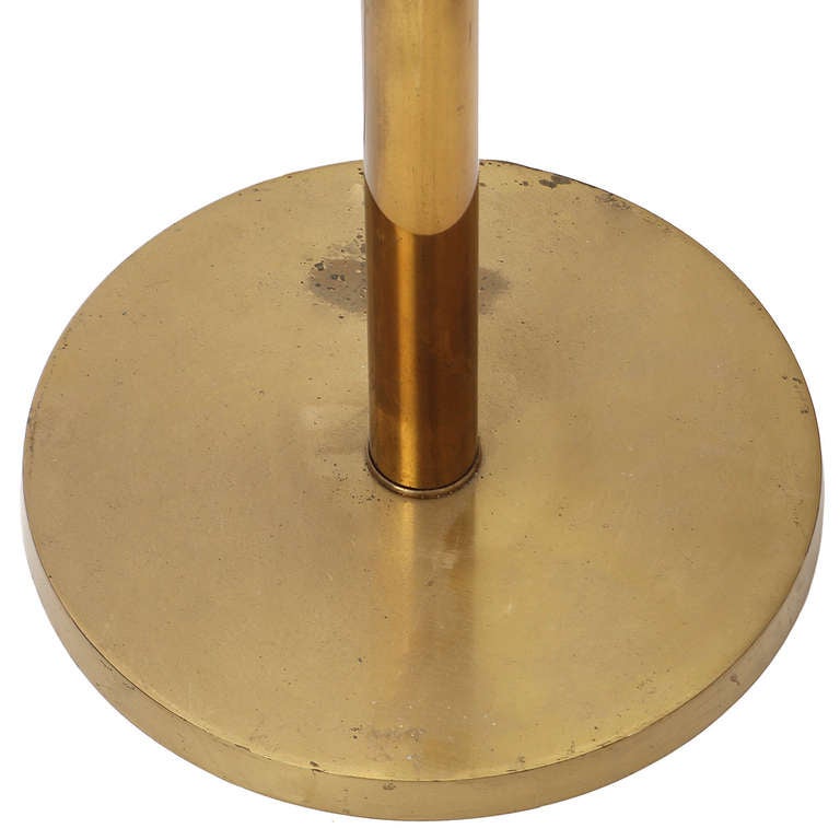 Mid-Century Modern 1960s Italian Cylindrical Brass Torchiere Floor Lamp Attributed to Arteluce For Sale
