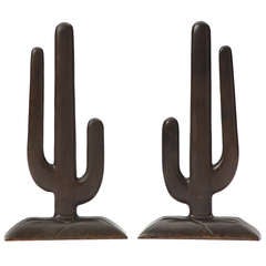 Vintage Saguaro Cacti Andirons