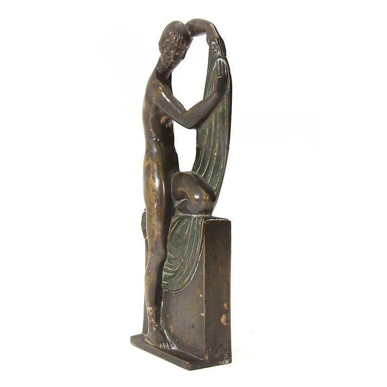 Bronze Art Nouveau Sculpture In Good Condition For Sale In Sagaponack, NY