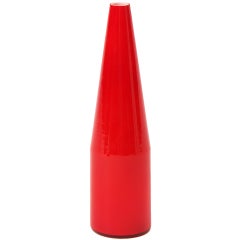 Red Glass Kastrup Vase
