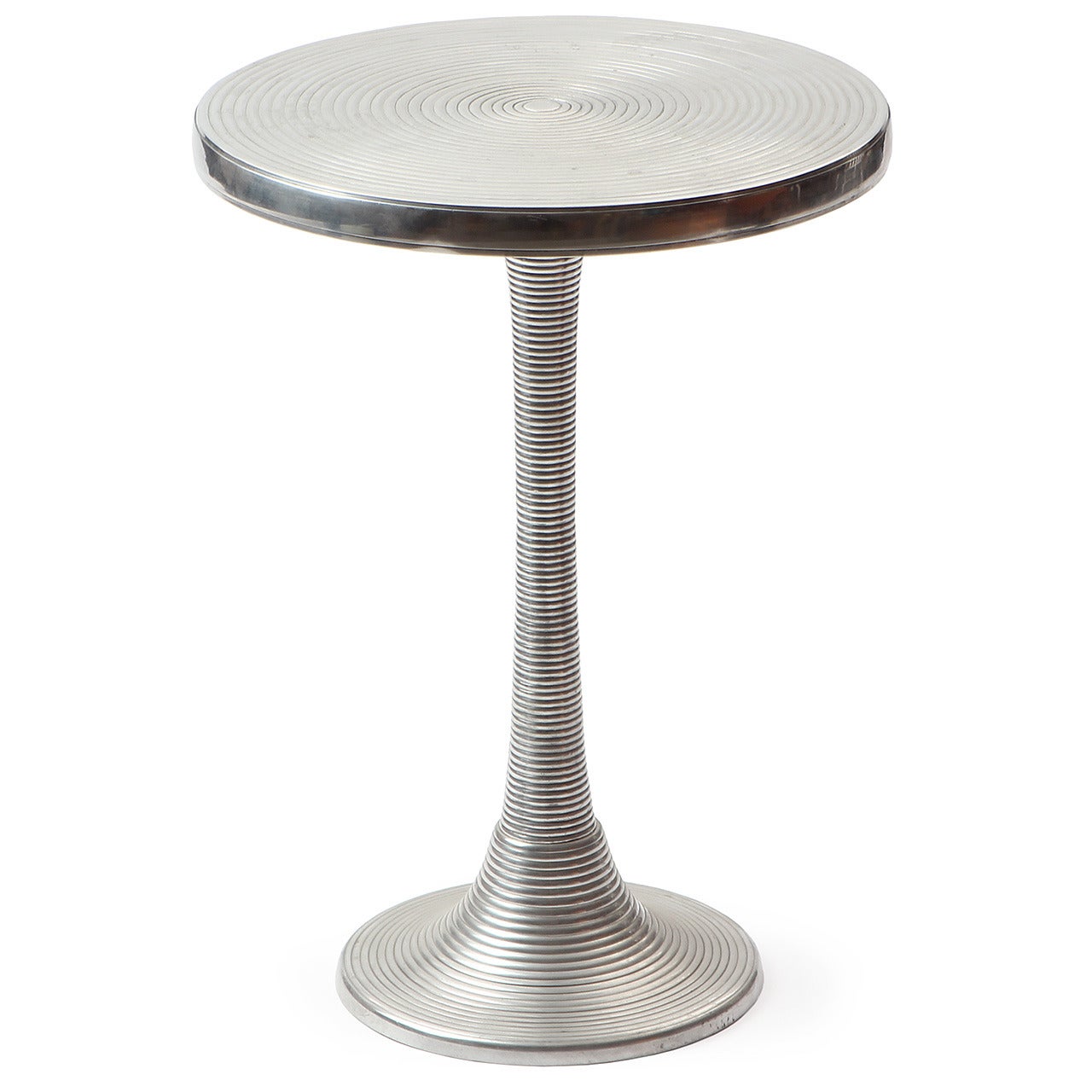 Striated Aluminum Occasional Table