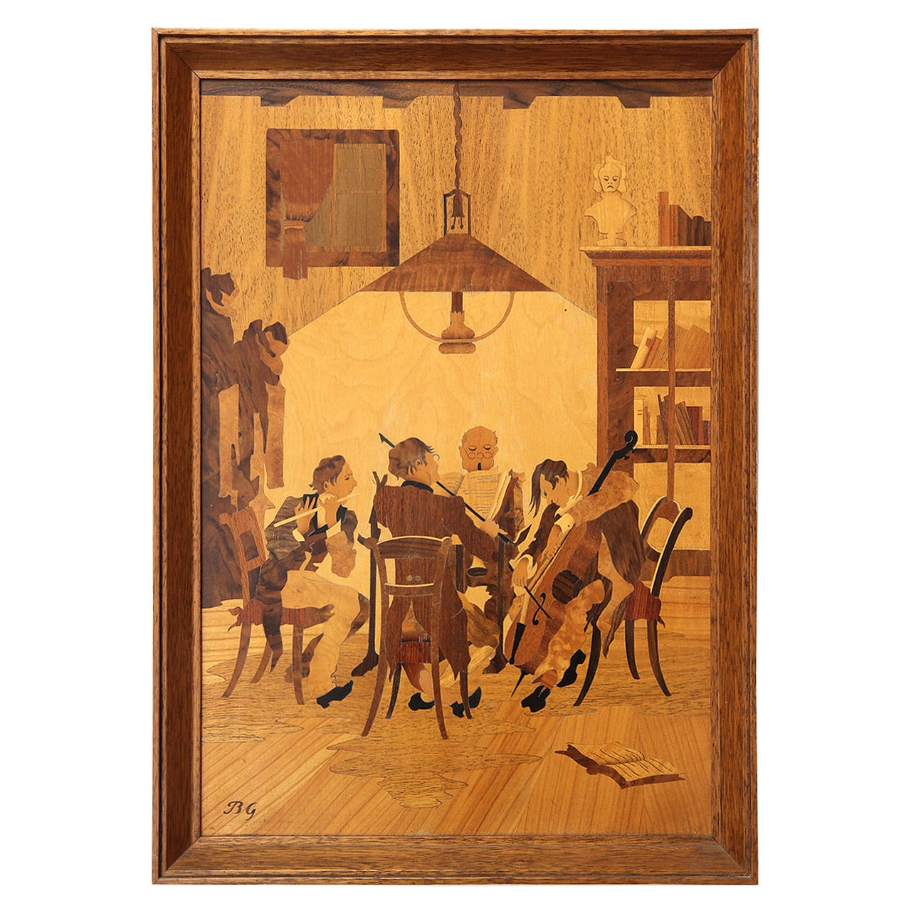 Marquetry Painting by Buchschmid and Gretaux