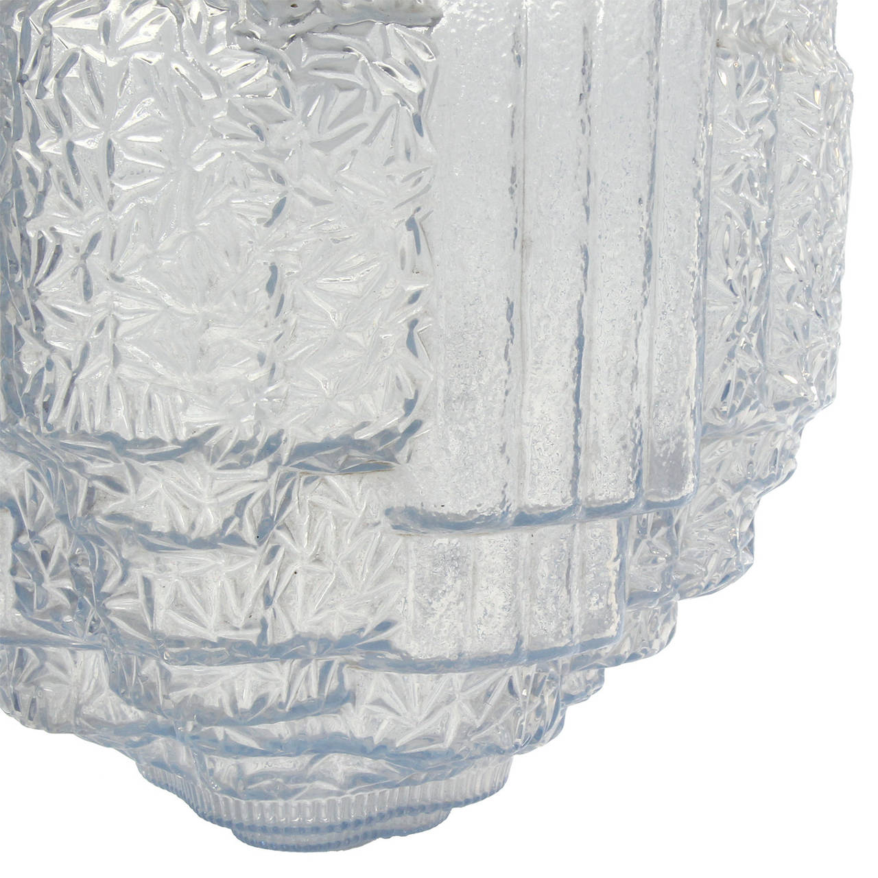 American Blue Tinted Cast Glass Pendant from USA For Sale
