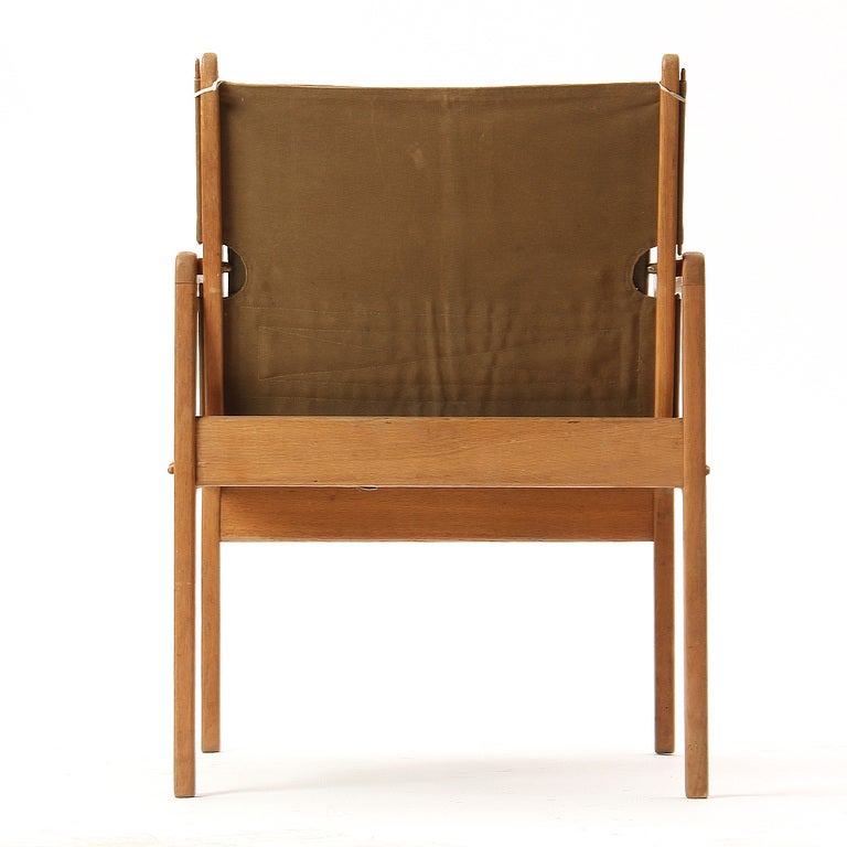 Pair of Safari Chairs by Ole Wanscher In Good Condition For Sale In Sagaponack, NY