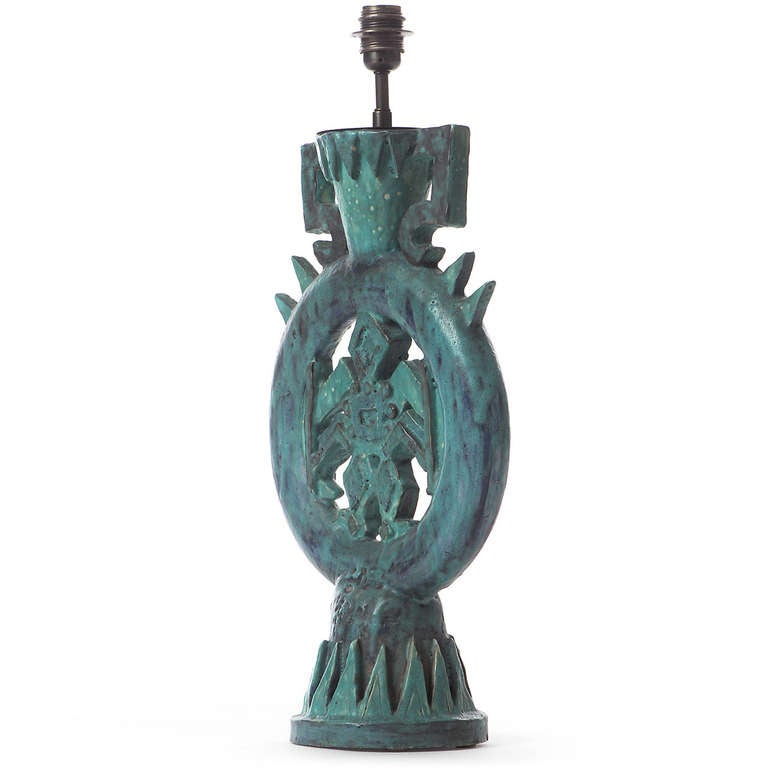 Lampe en céramique Roger Capron Bon état - En vente à Sagaponack, NY