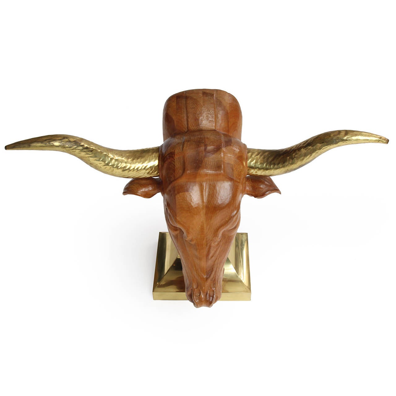 Carved Bull Sculpture For Sale 1