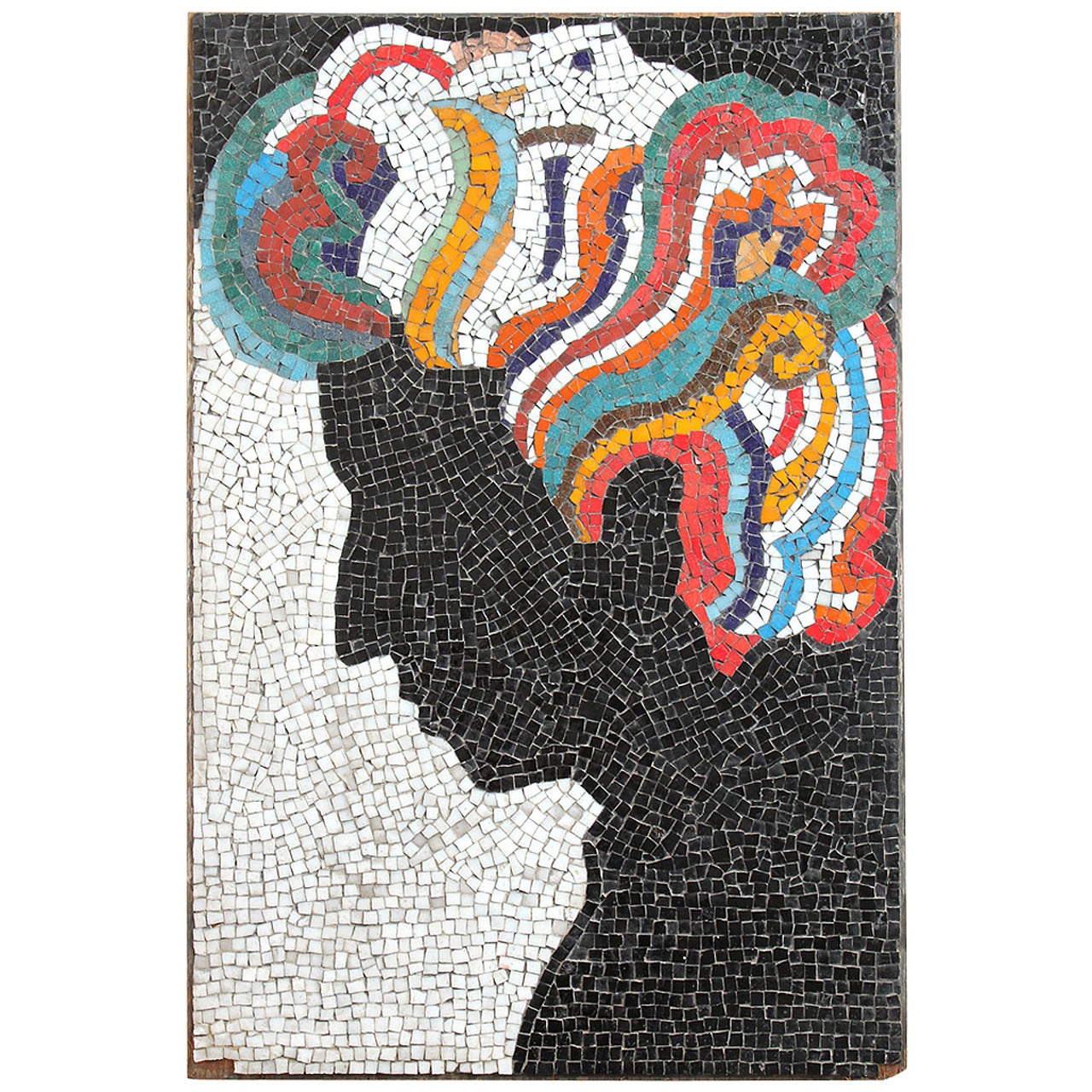 Mosaic Portrait of Bob Dylan after Milton Glaser