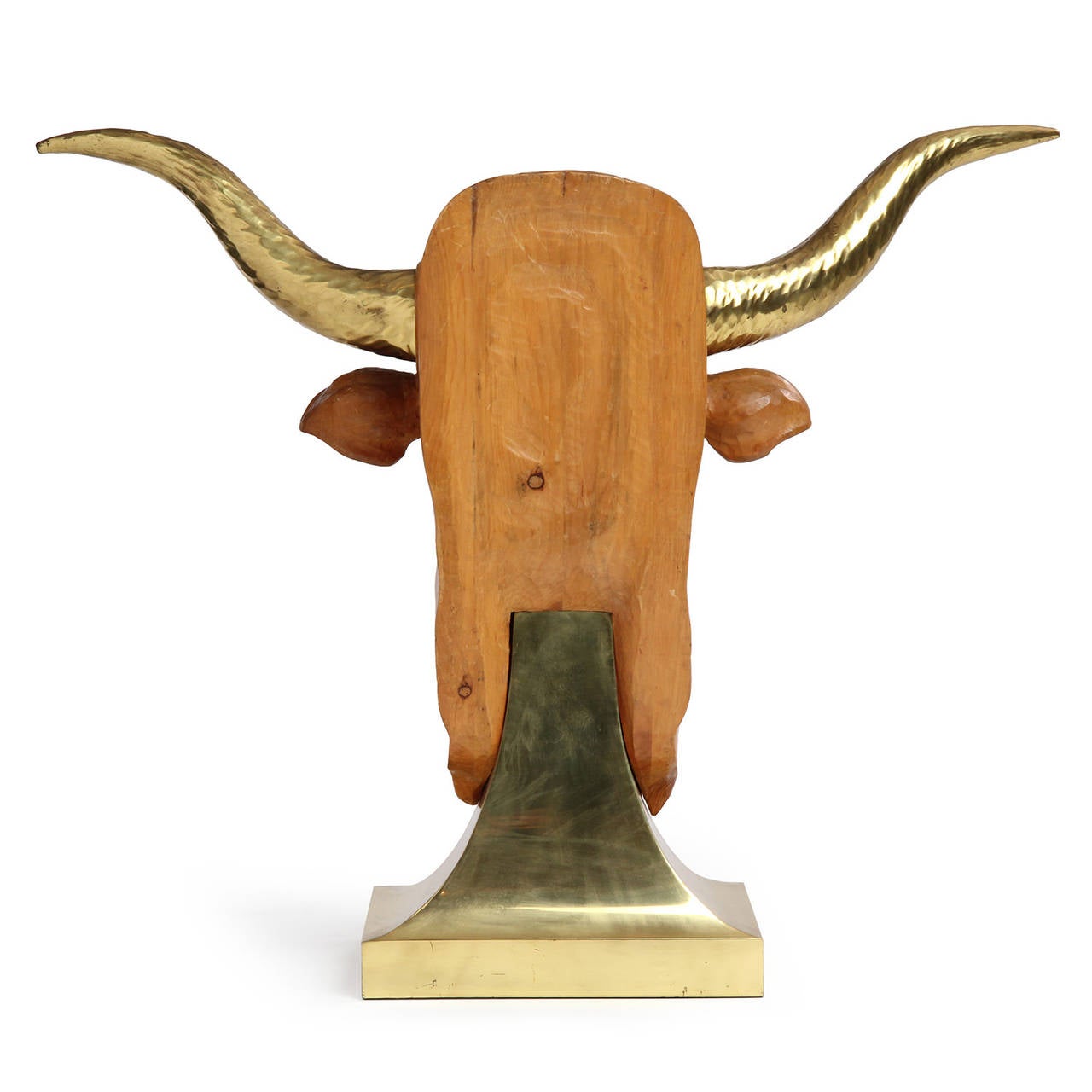 American Carved Bull Sculpture For Sale