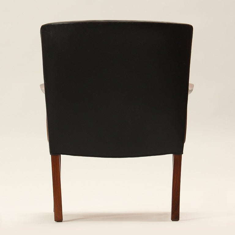 Scandinavian Modern Broad Lounge Chair by Ole Wanscher For Sale