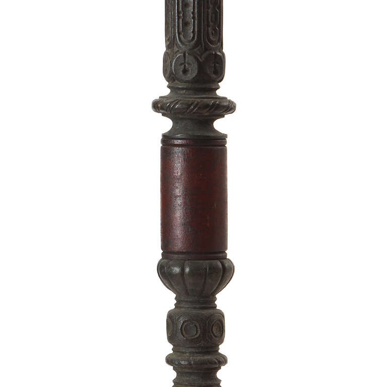 Pair of Bronze Torchiere Lamps by Oscar Bach 1