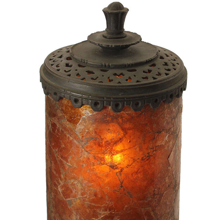 Pair of Bronze Torchiere Lamps by Oscar Bach In Good Condition In Sagaponack, NY