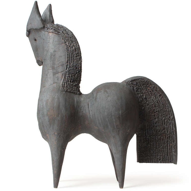 Sculpture de cheval en céramique de Dominique Pouchain Excellent état à Sagaponack, NY