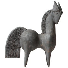 Sculpture de cheval en céramique de Dominique Pouchain