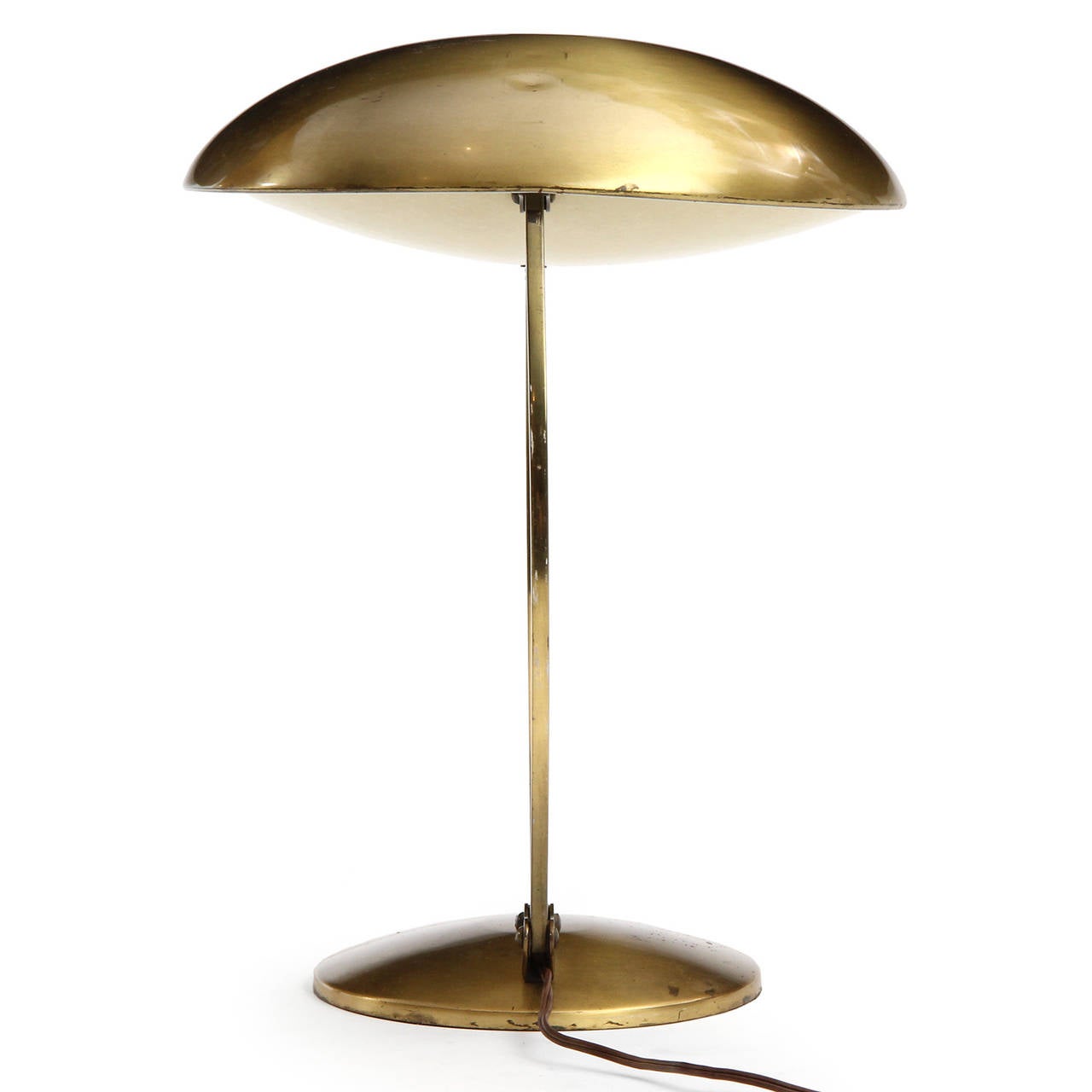 Double Disc Adjustable Desk Lamp In Good Condition In Sagaponack, NY