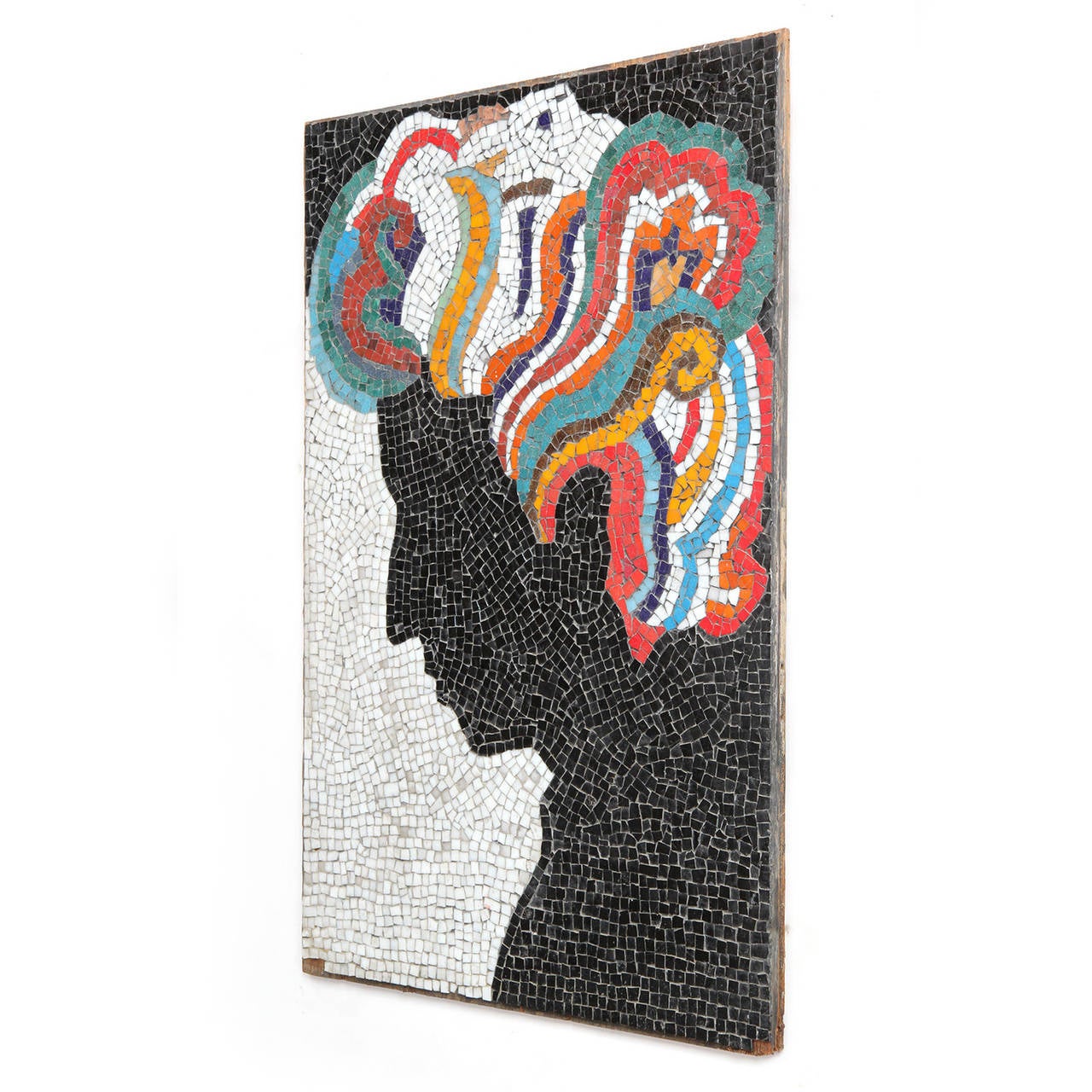 Mid-Century Modern Mosaic Portrait of Bob Dylan after Milton Glaser