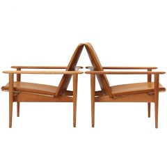 Pair Of Oak Arm Chairs Ib Kofod-Larsen
