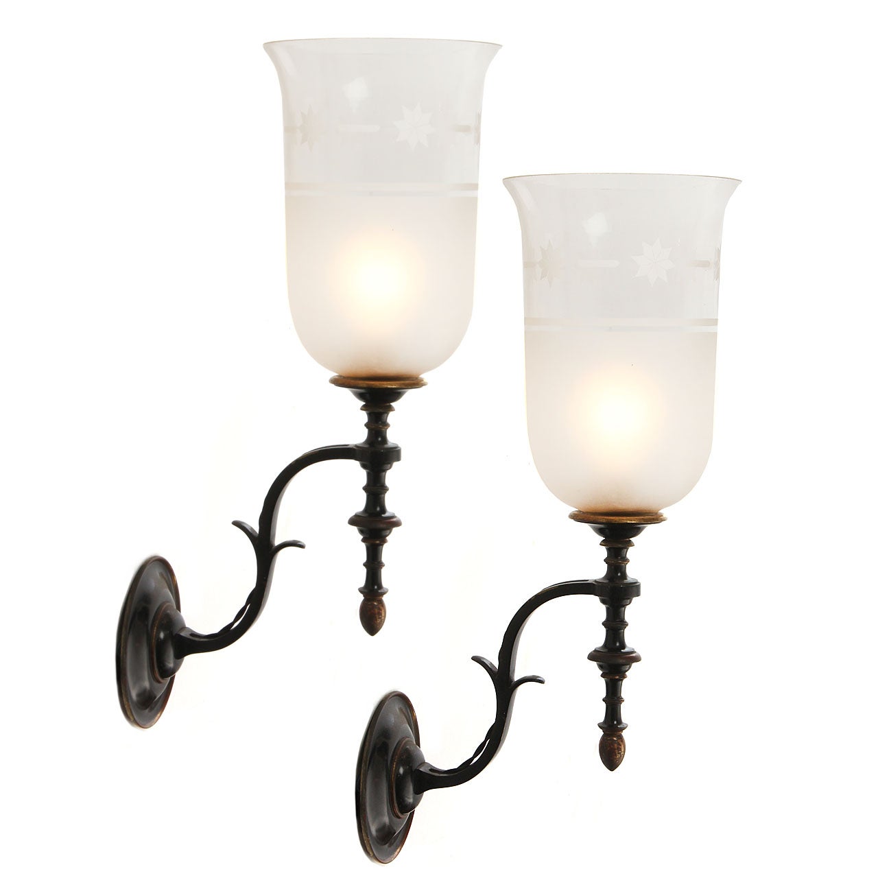 Hurricane Glass Wall Sconces For Sale at 1stDibs