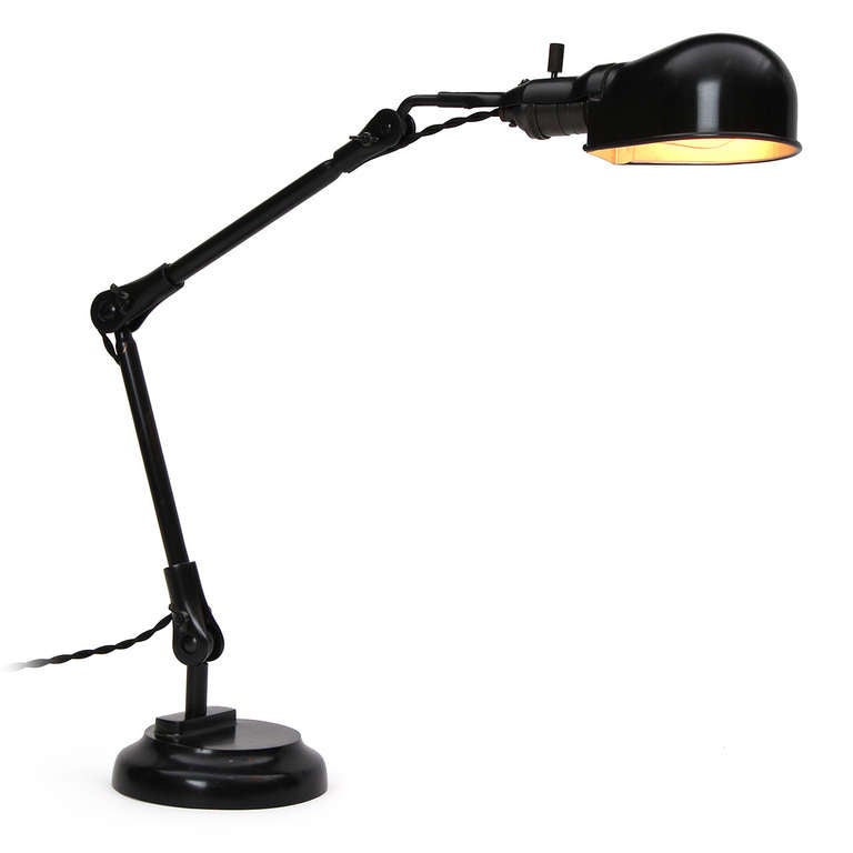 American Industrial Adjusting Table Lamp For Sale