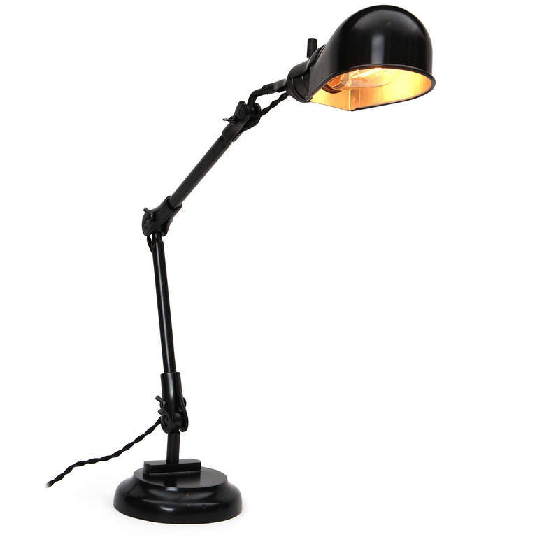 Industrial Adjusting Table Lamp from USA In Excellent Condition For Sale In Sagaponack, NY