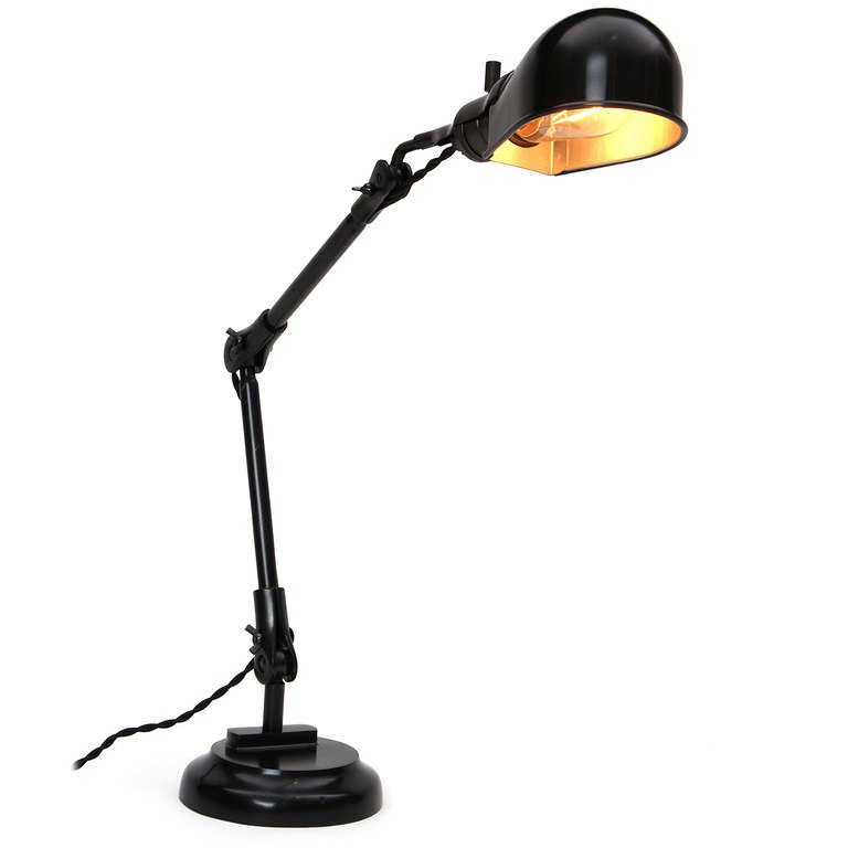 Industrial Adjusting Table Lamp In Excellent Condition For Sale In Sagaponack, NY