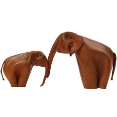 Vintage Leather Elephants