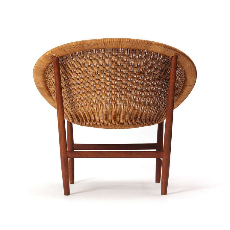 Danish Teak and Wicker Chair by Nanna Ditzel